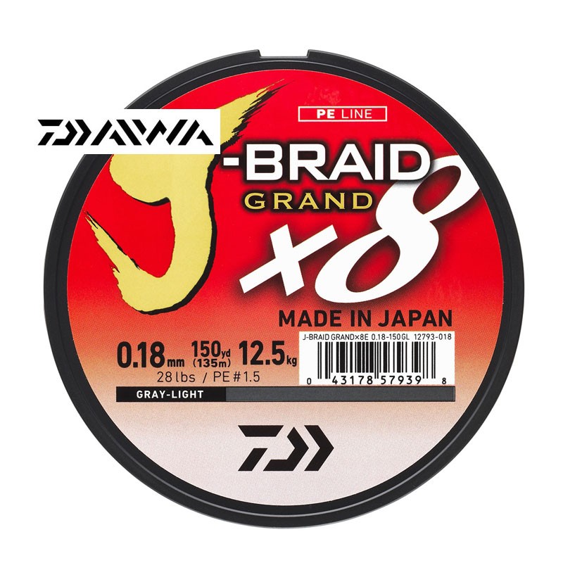 Tresse 8 Brins Daiwa J-Braid Grand X8 150m Multicolore